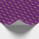 [ Thumbnail: Purple, Faux Gold 74th (Seventy-Fourth) Event Wrapping Paper ]