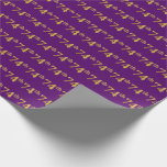 [ Thumbnail: Purple, Faux Gold 74th (Seventy-Fourth) Event Wrapping Paper ]