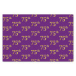 [ Thumbnail: Purple, Faux Gold 75th (Seventy-Fifth) Event Tissue Paper ]