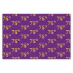 [ Thumbnail: Purple, Faux Gold 76th (Seventy-Sixth) Event Tissue Paper ]