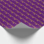 [ Thumbnail: Purple, Faux Gold 76th (Seventy-Sixth) Event Wrapping Paper ]