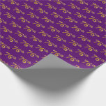 [ Thumbnail: Purple, Faux Gold 76th (Seventy-Sixth) Event Wrapping Paper ]