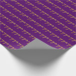 [ Thumbnail: Purple, Faux Gold 77th (Seventy-Seventh) Event Wrapping Paper ]