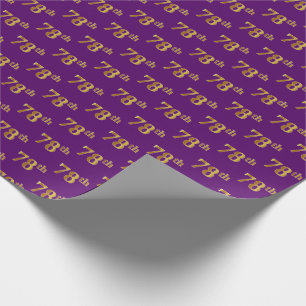 Purple, Faux Gold 78th (Seventy-Eighth) Event Wrapping Paper