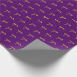 [ Thumbnail: Purple, Faux Gold 7th (Seventh) Event Wrapping Paper ]