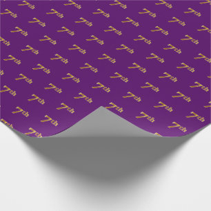 Purple, Faux Gold 7th (Seventh) Event Wrapping Paper