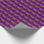 [ Thumbnail: Purple, Faux Gold 80th (Eightieth) Event Wrapping Paper ]
