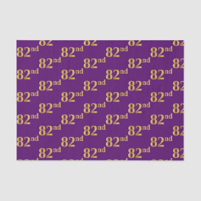 Purple, Faux Gold 82nd (Eighty-Second) Event Tissue Paper (Front)