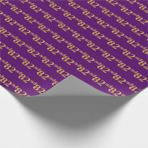 Purple Faux Gold 82nd Eighty_Second Event Wrapping Paper