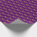 [ Thumbnail: Purple, Faux Gold 82nd (Eighty-Second) Event Wrapping Paper ]