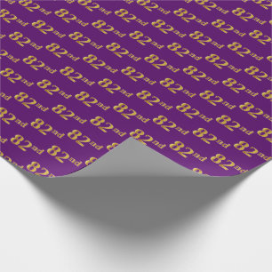 Purple, Faux Gold 82nd (Eighty-Second) Event Wrapping Paper