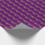 [ Thumbnail: Purple, Faux Gold 87th (Eighty-Seventh) Event Wrapping Paper ]