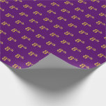 [ Thumbnail: Purple, Faux Gold 8th (Eighth) Event Wrapping Paper ]