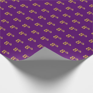 Purple, Faux Gold 8th (Eighth) Event Wrapping Paper