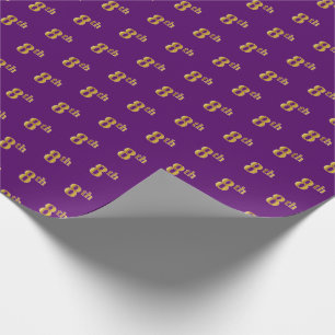 Purple, Faux Gold 8th (Eighth) Event Wrapping Paper