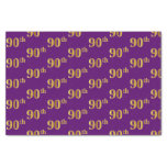 [ Thumbnail: Purple, Faux Gold 90th (Ninetieth) Event Tissue Paper ]
