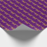 [ Thumbnail: Purple, Faux Gold 90th (Ninetieth) Event Wrapping Paper ]