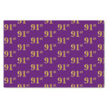 [ Thumbnail: Purple, Faux Gold 91st (Ninety-First) Event Tissue Paper ]