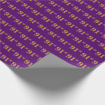 [ Thumbnail: Purple, Faux Gold 91st (Ninety-First) Event Wrapping Paper ]