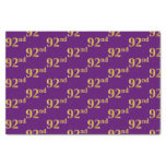 [ Thumbnail: Purple, Faux Gold 92nd (Ninety-Second) Event Tissue Paper ]
