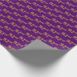 [ Thumbnail: Purple, Faux Gold 92nd (Ninety-Second) Event Wrapping Paper ]