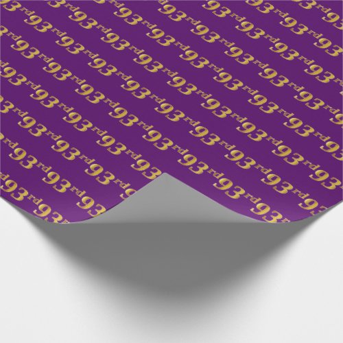 Purple Faux Gold 93rd Ninety_Third Event Wrapping Paper