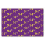 [ Thumbnail: Purple, Faux Gold 94th (Ninety-Fourth) Event Tissue Paper ]