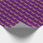 [ Thumbnail: Purple, Faux Gold 98th (Ninety-Eighth) Event Wrapping Paper ]