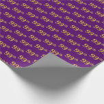 [ Thumbnail: Purple, Faux Gold 99th (Ninety-Ninth) Event Wrapping Paper ]