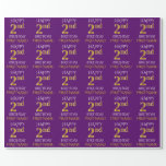 [ Thumbnail: Purple, Faux Gold "Happy 2nd Birthday" Wrapping Paper ]