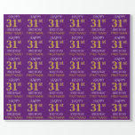 [ Thumbnail: Purple, Faux Gold "Happy 31st Birthday" Wrapping Paper ]