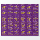[ Thumbnail: Purple, Faux Gold "Happy 78th Birthday" Wrapping Paper ]