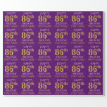[ Thumbnail: Purple, Faux Gold "Happy 86th Birthday" Wrapping Paper ]