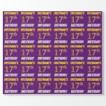 [ Thumbnail: Purple, Faux/Imitation Gold, "17th Birthday" Wrapping Paper ]