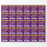 [ Thumbnail: Purple, Faux/Imitation Gold, "25th Birthday" Wrapping Paper ]