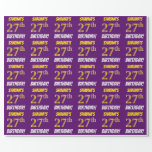 [ Thumbnail: Purple, Faux/Imitation Gold, "27th Birthday" Wrapping Paper ]