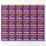 [ Thumbnail: Purple, Faux/Imitation Gold, "29th Birthday" Wrapping Paper ]