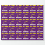 [ Thumbnail: Purple, Faux/Imitation Gold, "2nd Birthday" Wrapping Paper ]