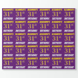 [ Thumbnail: Purple, Faux/Imitation Gold, "31st Birthday" Wrapping Paper ]