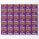 [ Thumbnail: Purple, Faux/Imitation Gold, "36th Birthday" Wrapping Paper ]
