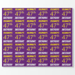 [ Thumbnail: Purple, Faux/Imitation Gold, "47th Birthday" Wrapping Paper ]