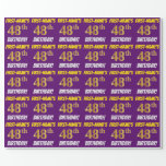[ Thumbnail: Purple, Faux/Imitation Gold, "48th Birthday" Wrapping Paper ]
