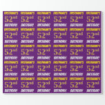 [ Thumbnail: Purple, Faux/Imitation Gold, "52nd Birthday" Wrapping Paper ]