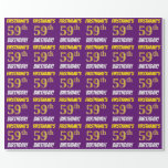 [ Thumbnail: Purple, Faux/Imitation Gold, "59th Birthday" Wrapping Paper ]