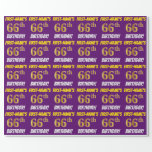 [ Thumbnail: Purple, Faux/Imitation Gold, "66th Birthday" Wrapping Paper ]