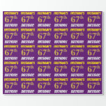 [ Thumbnail: Purple, Faux/Imitation Gold, "67th Birthday" Wrapping Paper ]