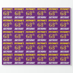 [ Thumbnail: Purple, Faux/Imitation Gold, "68th Birthday" Wrapping Paper ]