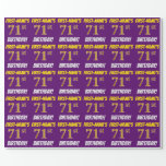 [ Thumbnail: Purple, Faux/Imitation Gold, "71st Birthday" Wrapping Paper ]