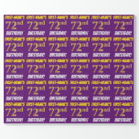 [ Thumbnail: Purple, Faux/Imitation Gold, "72nd Birthday" Wrapping Paper ]