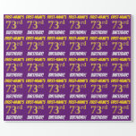 [ Thumbnail: Purple, Faux/Imitation Gold, "73rd Birthday" Wrapping Paper ]